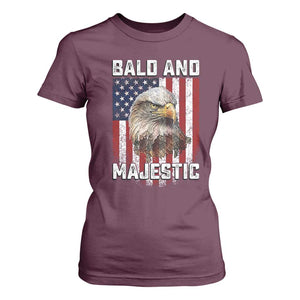 Bald and Majestic Bald Eagle 4th of July T Shirt For Women Funny Dad Husband Grandpa Joke