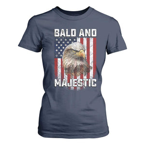 Bald and Majestic Bald Eagle 4th of July T Shirt For Women Funny Dad Husband Grandpa Joke