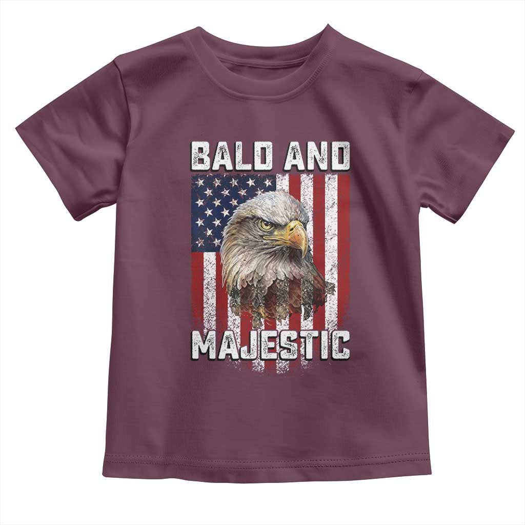 Bald and Majestic Bald Eagle 4th of July Toddler T Shirt Funny Dad Husband Grandpa Joke