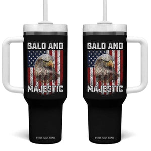 Bald and Majestic Bald Eagle 4th of July Tumbler With Handle Funny Dad Husband Grandpa Joke