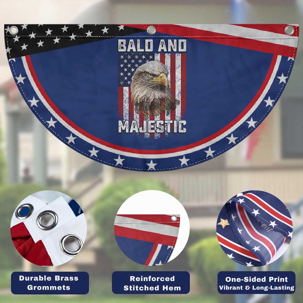 Bald and Majestic Bald Eagle 4th of July Patriotic Fan Flag Funny Dad Husband Grandpa Joke