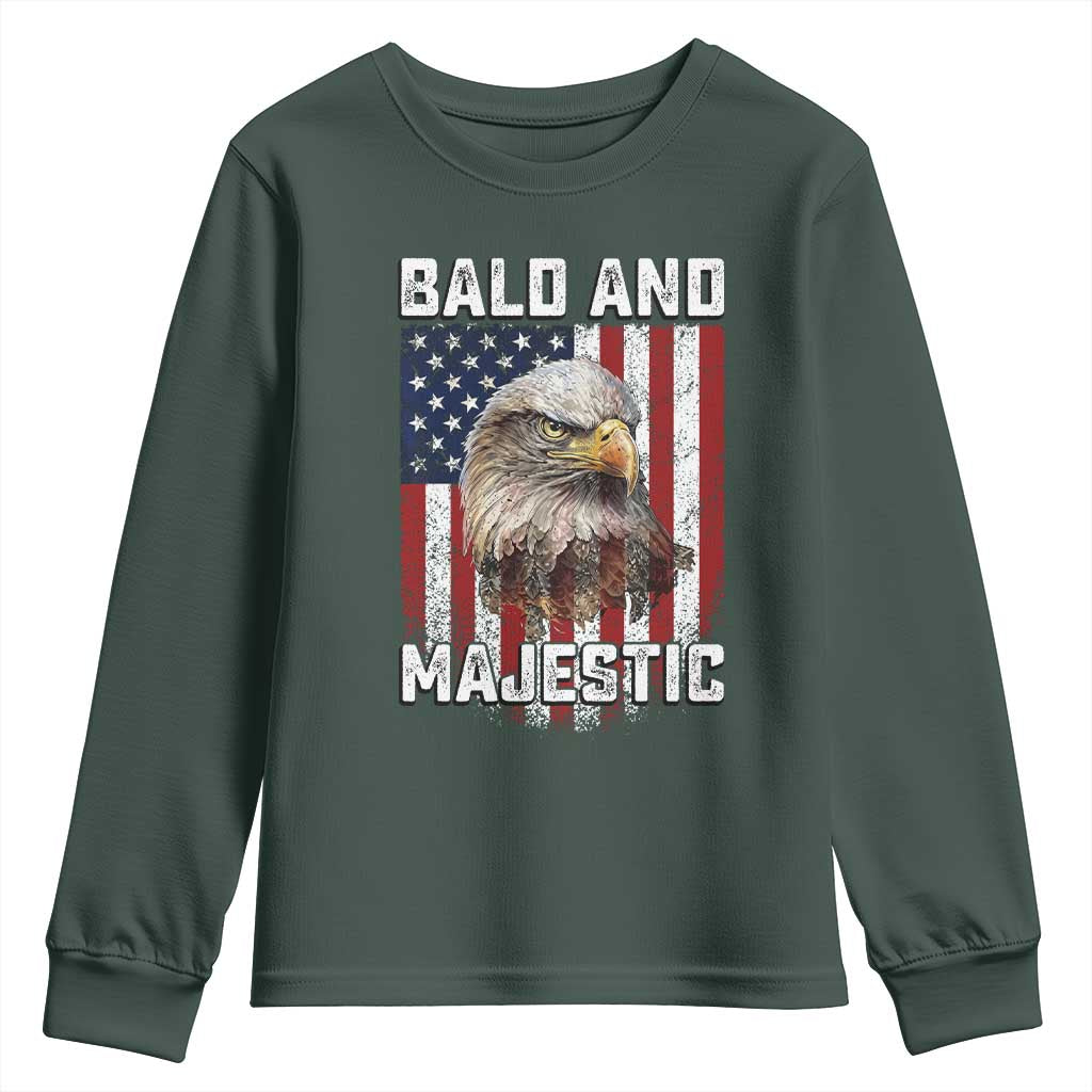 Bald and Majestic Bald Eagle 4th of July Youth Sweatshirt Funny Dad Husband Grandpa Joke
