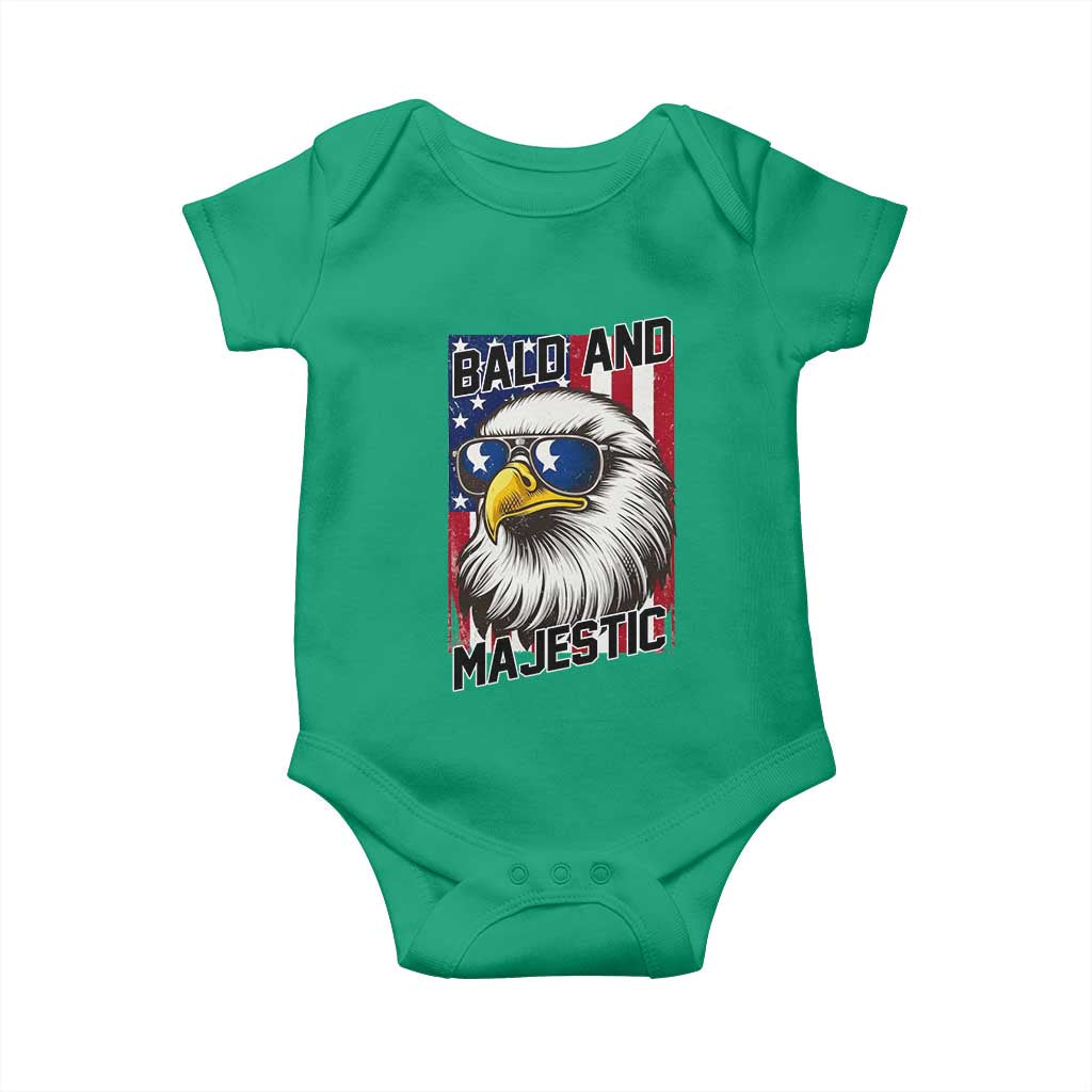 Bald and Majestic Baby Onesie Patriotic Bald Eagle 4th Of July