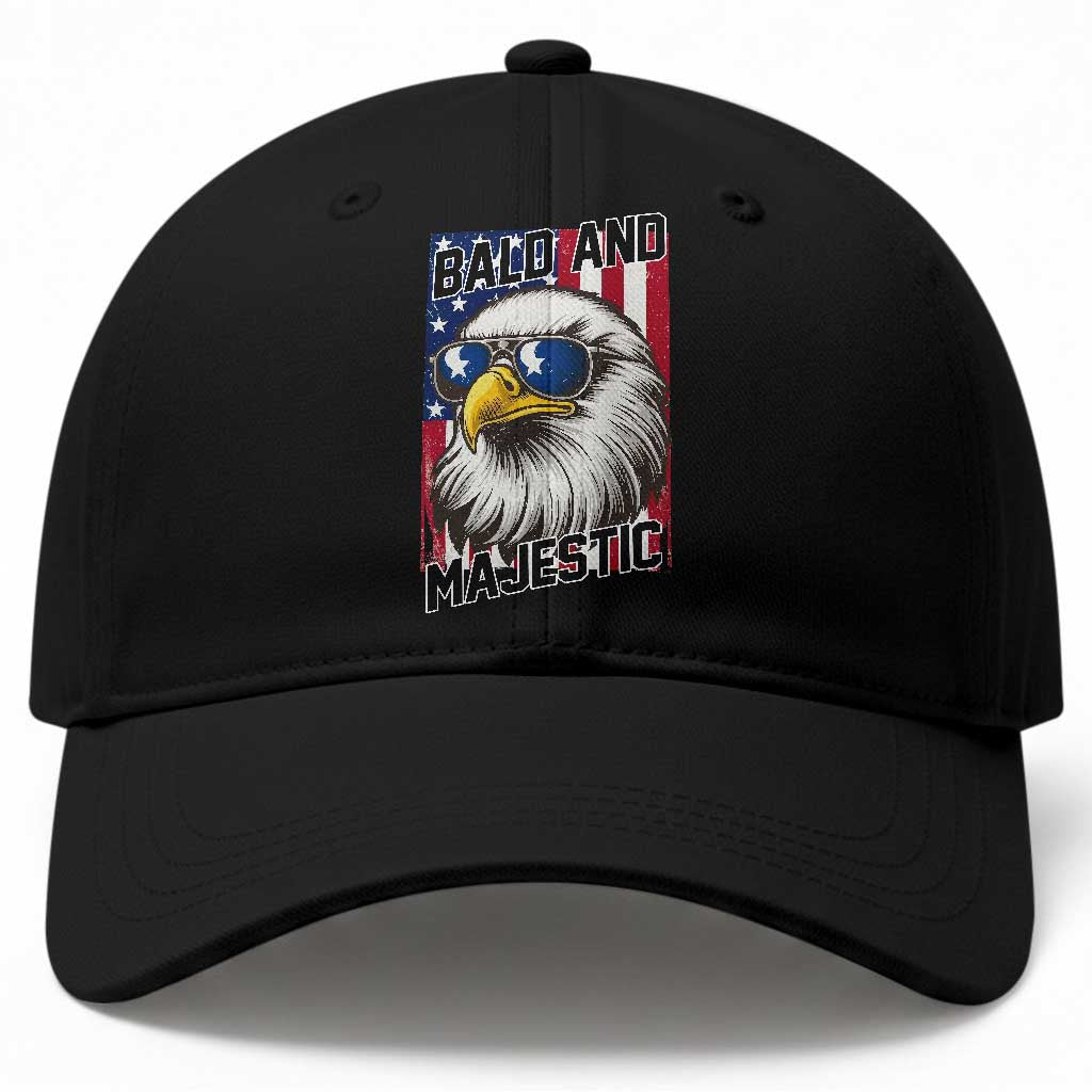 Bald and Majestic Baseball Cap Patriotic Bald Eagle 4th Of July