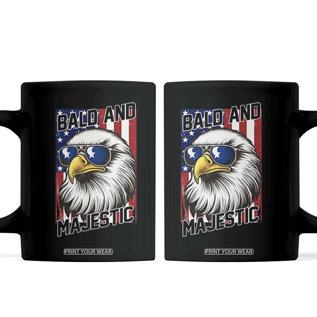 Bald and Majestic Coffee Mug Patriotic Bald Eagle 4th Of July