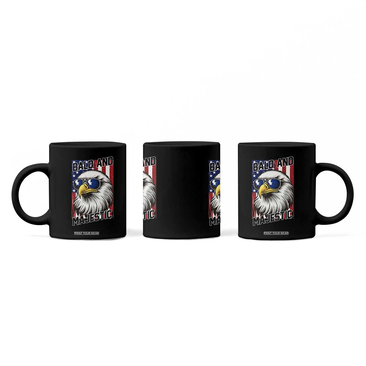 Bald and Majestic Coffee Mug Patriotic Bald Eagle 4th Of July