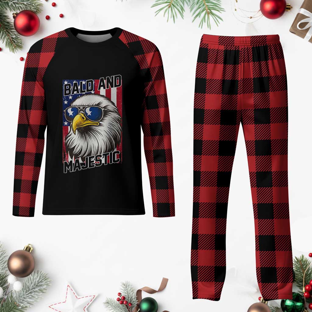 Bald and Majestic Plaid Pajama Set Patriotic Bald Eagle 4th Of July TS14 Buffalo Plaid Print Your Wear