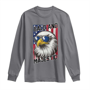 Bald and Majestic Long Sleeve Shirt Patriotic Bald Eagle 4th Of July