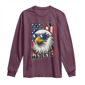 Bald and Majestic Long Sleeve Shirt Patriotic Bald Eagle 4th Of July