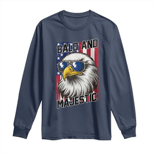 Bald and Majestic Long Sleeve Shirt Patriotic Bald Eagle 4th Of July