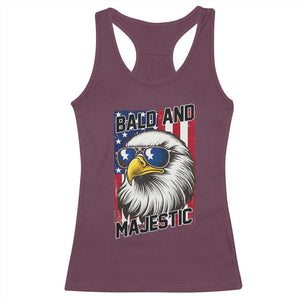 Bald and Majestic Racerback Tank Top Patriotic Bald Eagle 4th Of July