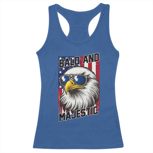 Bald and Majestic Racerback Tank Top Patriotic Bald Eagle 4th Of July