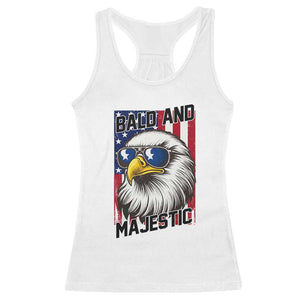 Bald and Majestic Racerback Tank Top Patriotic Bald Eagle 4th Of July