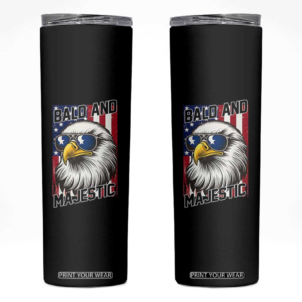 Bald and Majestic Skinny Tumbler Patriotic Bald Eagle 4th Of July