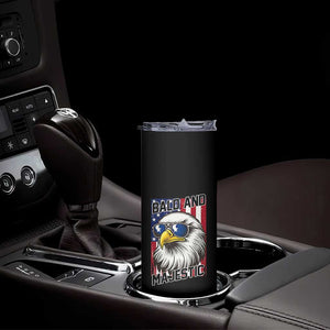 Bald and Majestic Skinny Tumbler Patriotic Bald Eagle 4th Of July