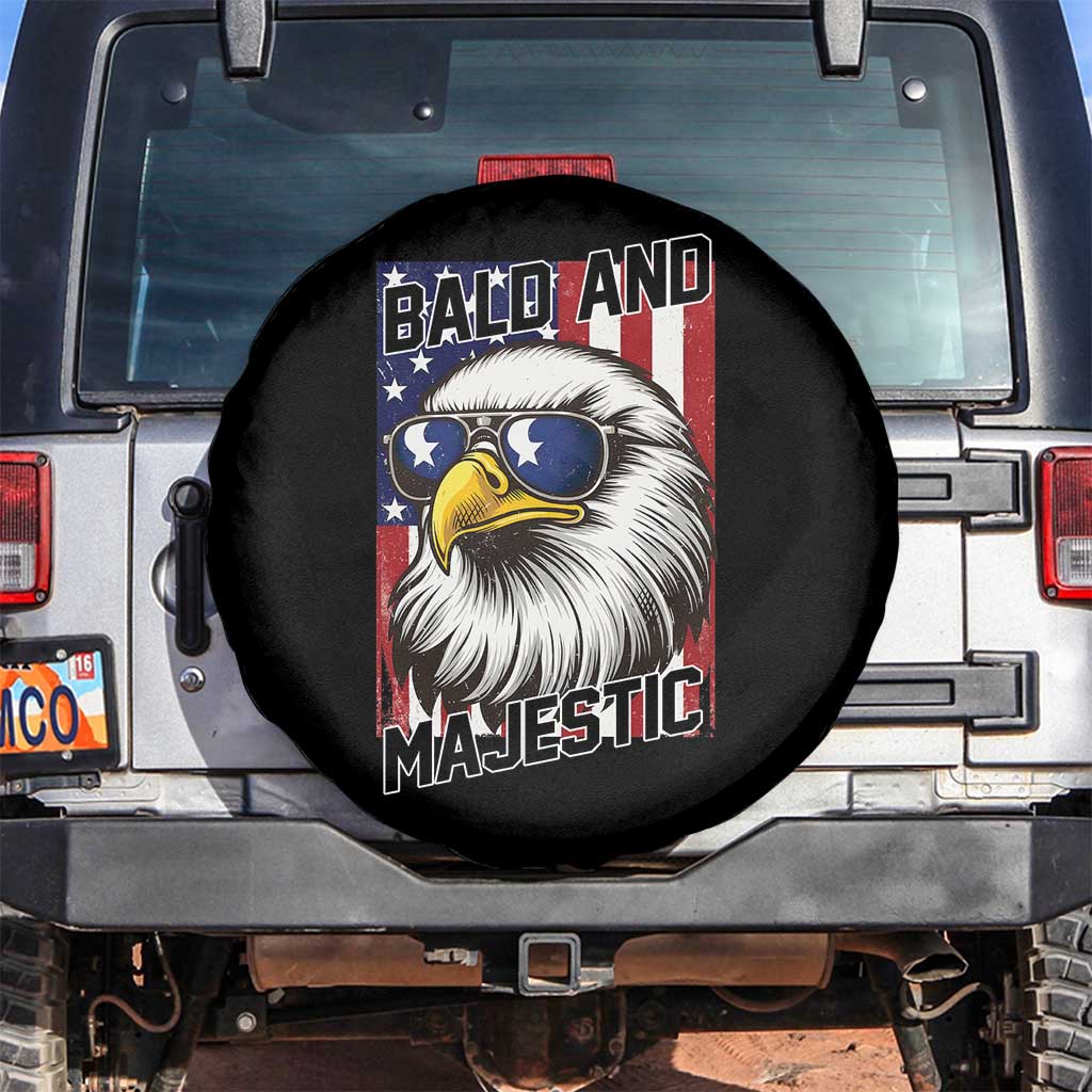 Bald and Majestic Spare Tire Cover Patriotic Bald Eagle 4th Of July TS14 No hole Black Print Your Wear