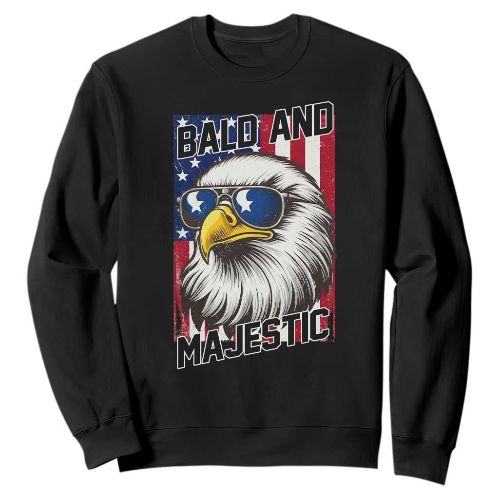 Bald and Majestic Sweatshirt Patriotic Bald Eagle 4th Of July