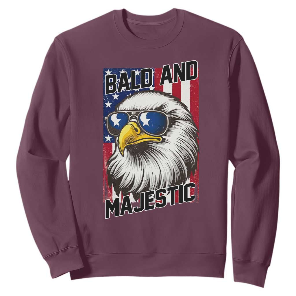 Bald and Majestic Sweatshirt Patriotic Bald Eagle 4th Of July