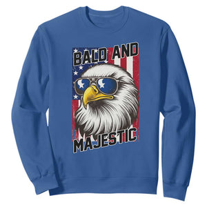 Bald and Majestic Sweatshirt Patriotic Bald Eagle 4th Of July