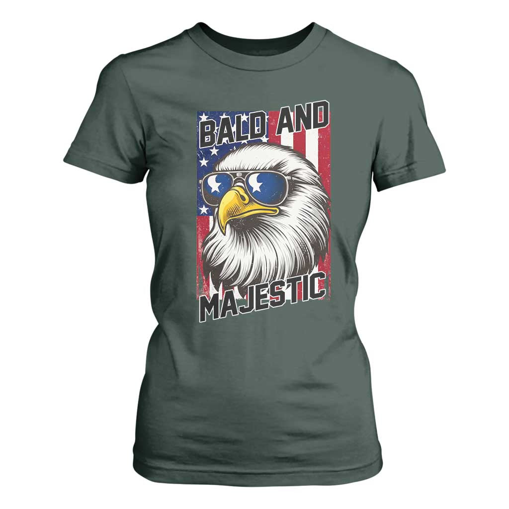 Bald and Majestic T Shirt For Women Patriotic Bald Eagle 4th Of July