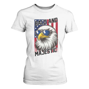 Bald and Majestic T Shirt For Women Patriotic Bald Eagle 4th Of July