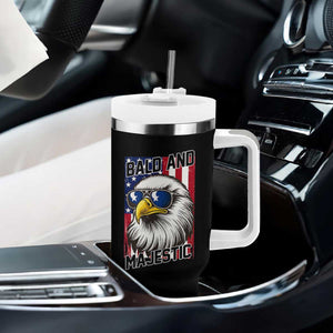 Bald and Majestic Tumbler With Handle Patriotic Bald Eagle 4th Of July