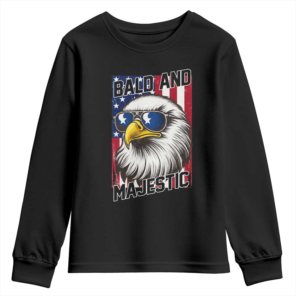 Bald and Majestic Youth Sweatshirt Patriotic Bald Eagle 4th Of July
