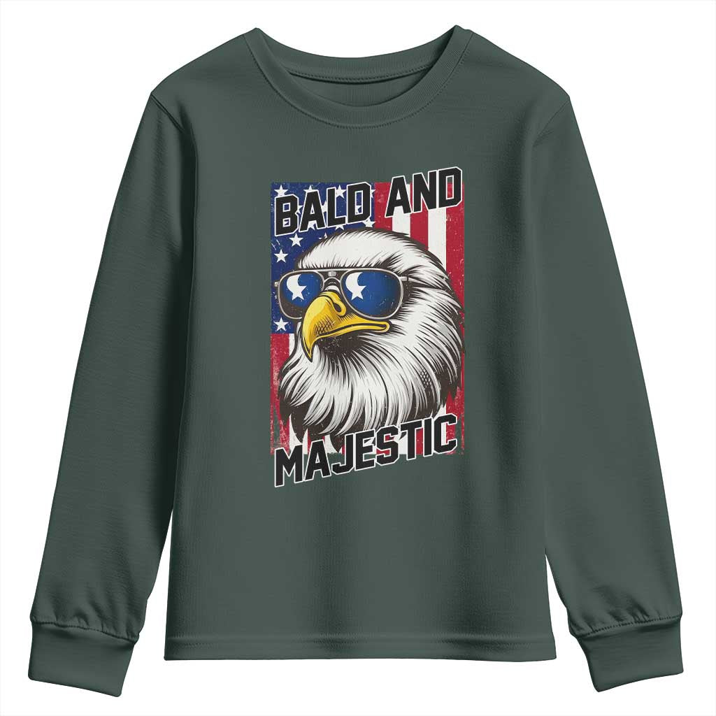 Bald and Majestic Youth Sweatshirt Patriotic Bald Eagle 4th Of July