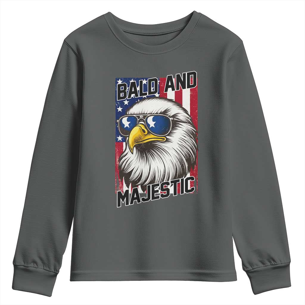 Bald and Majestic Youth Sweatshirt Patriotic Bald Eagle 4th Of July