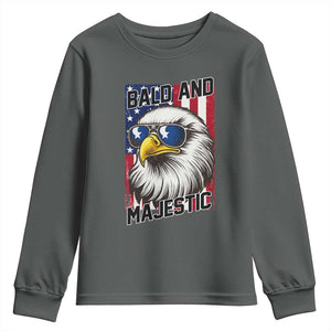 Bald and Majestic Youth Sweatshirt Patriotic Bald Eagle 4th Of July