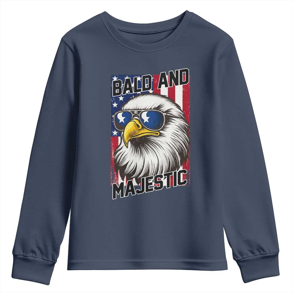 Bald and Majestic Youth Sweatshirt Patriotic Bald Eagle 4th Of July