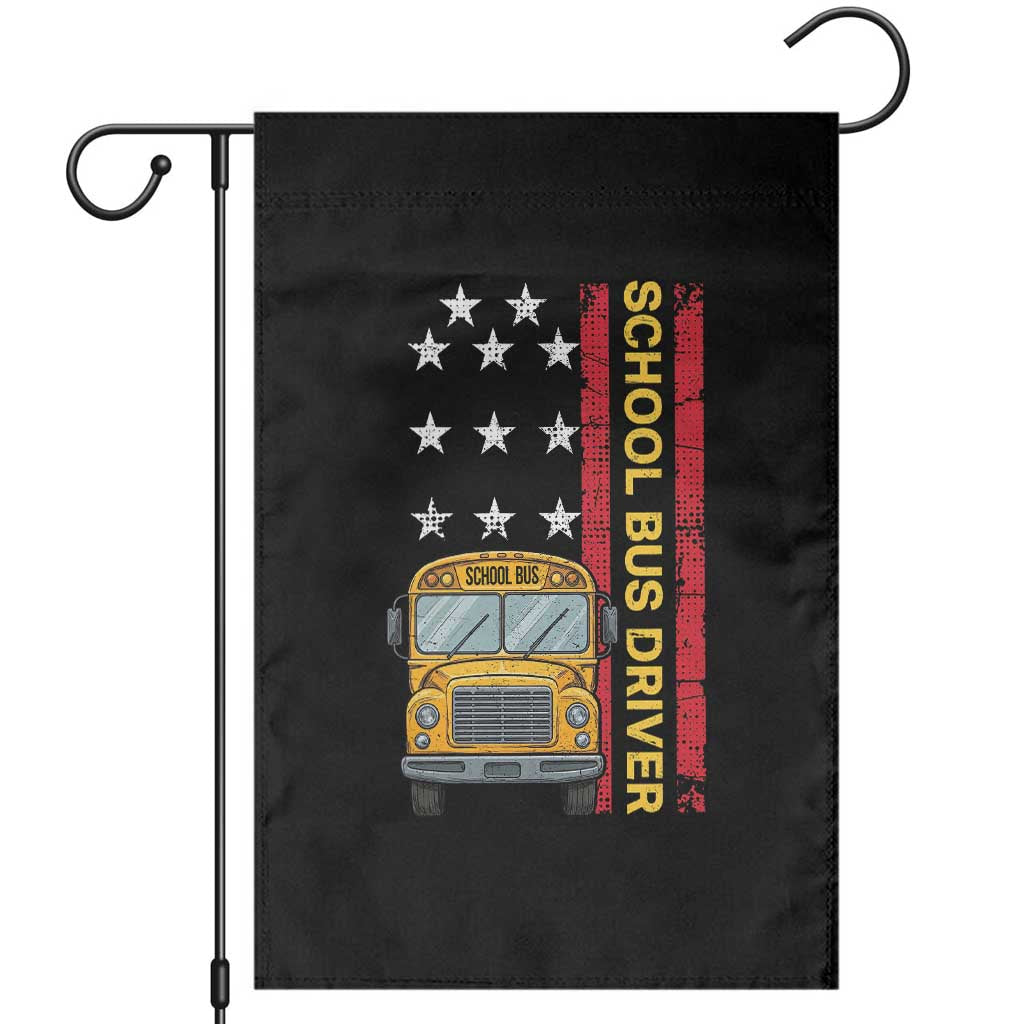 Patriotic School Bus Driver USA American Flag Garden Flag