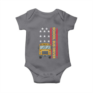 Patriotic School Bus Driver USA American Flag Baby Onesie