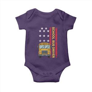 Patriotic School Bus Driver USA American Flag Baby Onesie