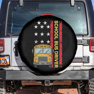 Patriotic School Bus Driver USA American Flag Spare Tire Cover