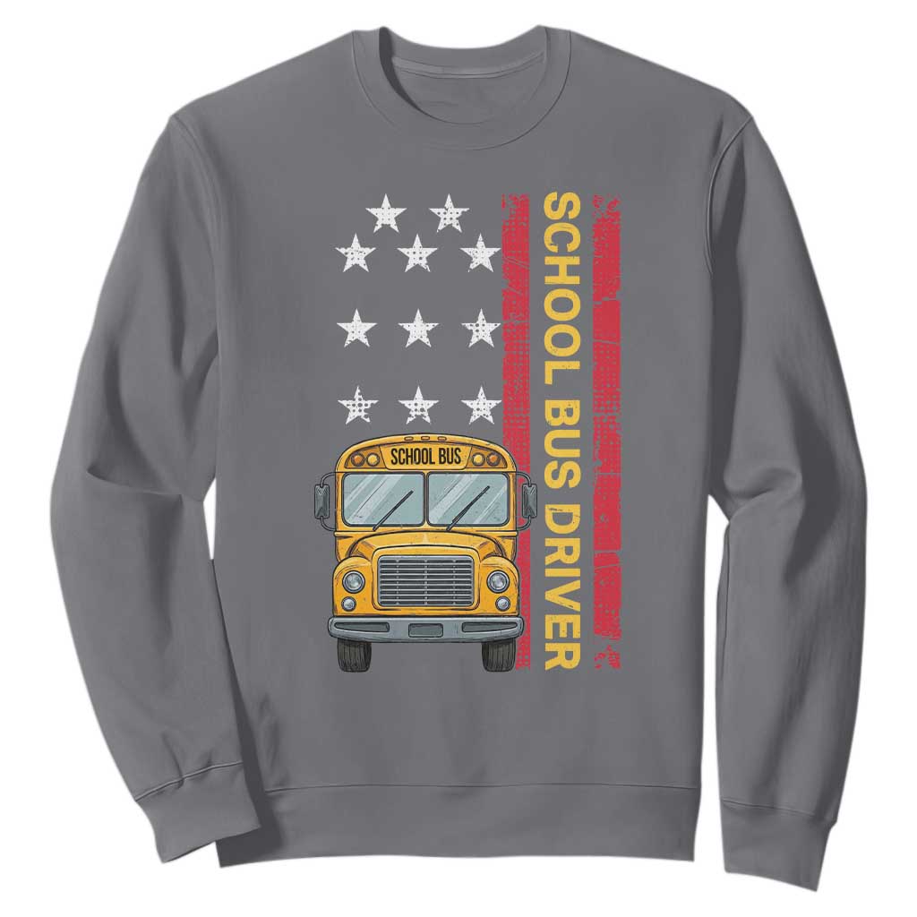 Patriotic School Bus Driver USA American Flag Sweatshirt
