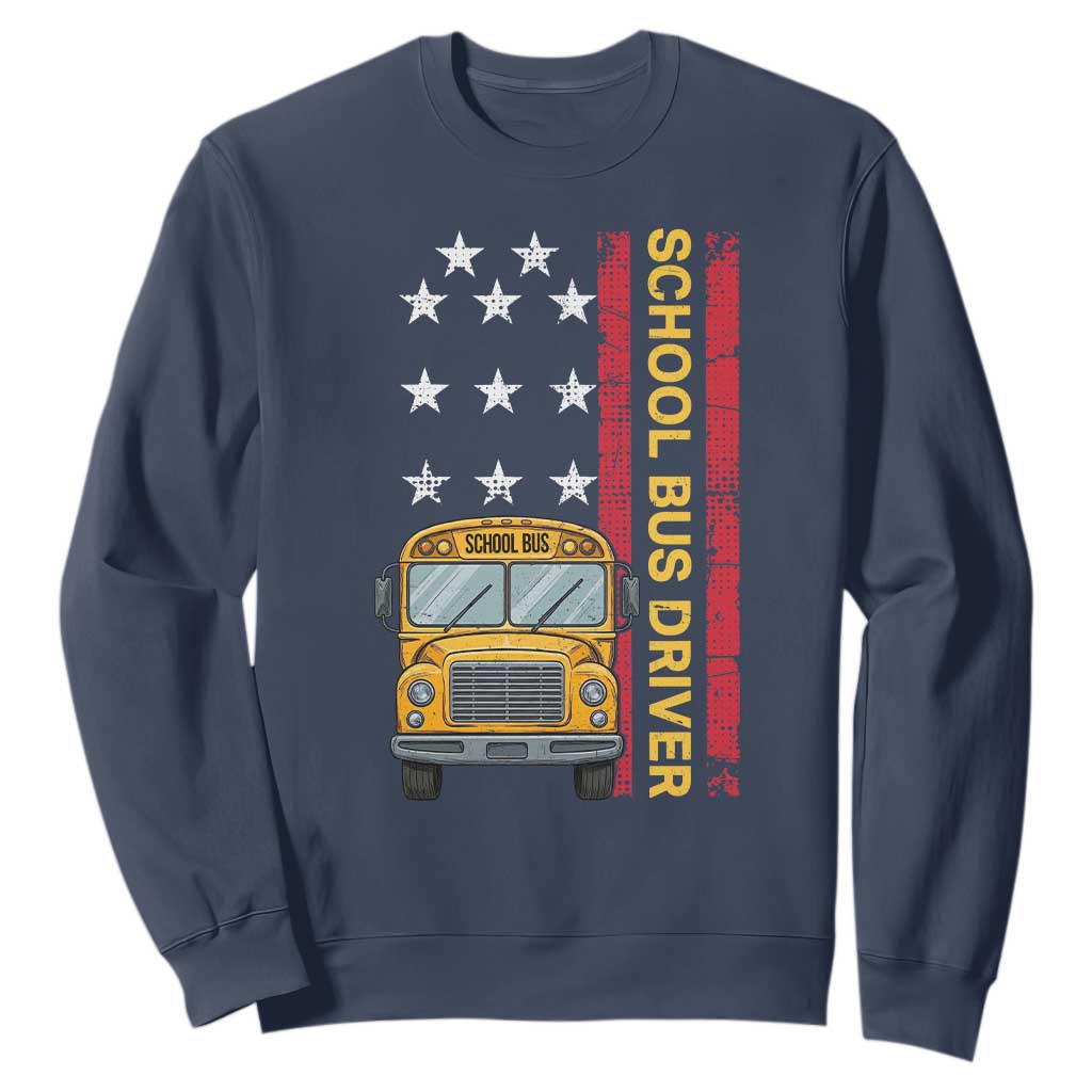 Patriotic School Bus Driver USA American Flag Sweatshirt