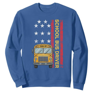 Patriotic School Bus Driver USA American Flag Sweatshirt