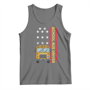 Patriotic School Bus Driver USA American Flag Tank Top