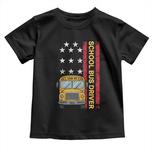 Patriotic School Bus Driver USA American Flag Toddler T Shirt