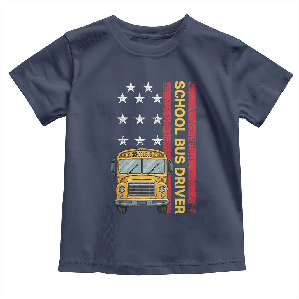 Patriotic School Bus Driver USA American Flag Toddler T Shirt