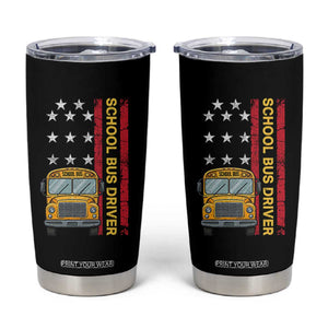 Patriotic School Bus Driver USA American Flag Tumbler Cup