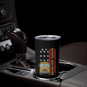 Patriotic School Bus Driver USA American Flag Tumbler Cup