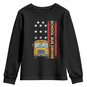 Patriotic School Bus Driver USA American Flag Youth Sweatshirt