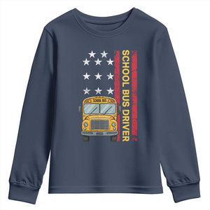 Patriotic School Bus Driver USA American Flag Youth Sweatshirt