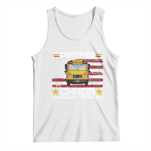 Certified Chaos Transport Technician Tank Top Patriotic School Bus Driver USA American Flag