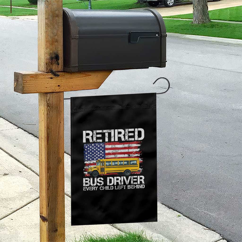 Retired School Bus Driver Garden Flag Patriotic USA American Flag