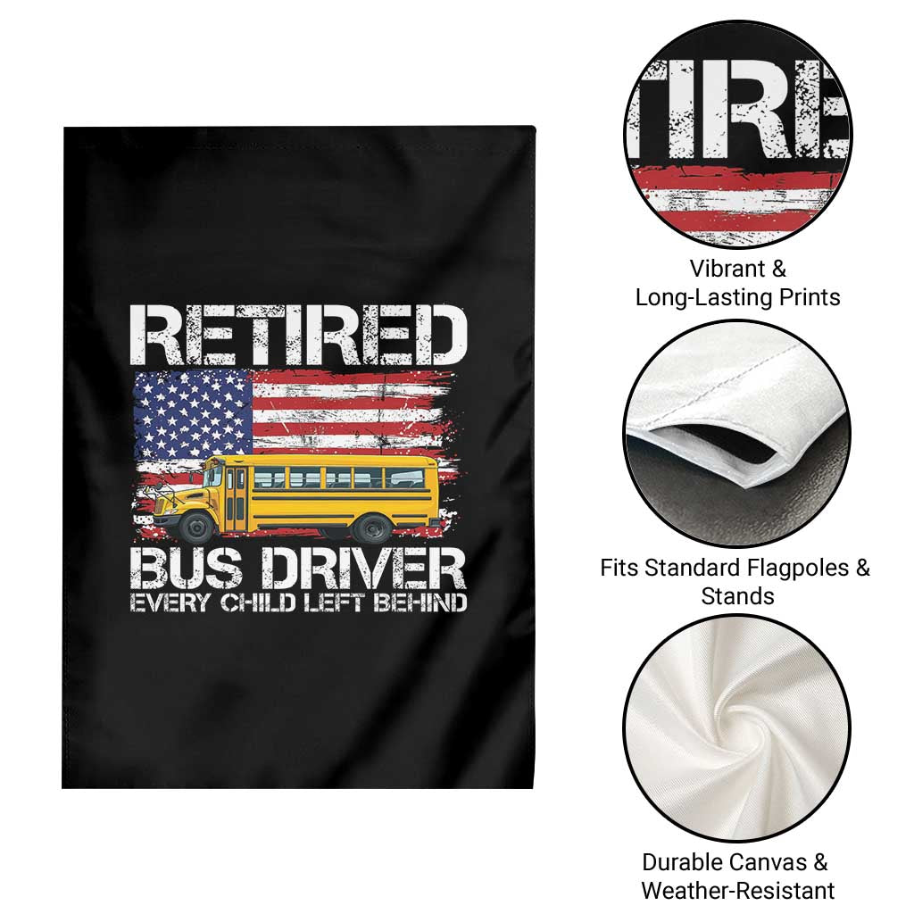 Retired School Bus Driver Garden Flag Patriotic USA American Flag