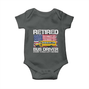 Retired School Bus Driver Baby Onesie Patriotic USA American Flag