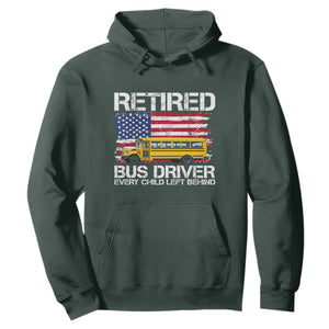 Retired School Bus Driver Hoodie Patriotic USA American Flag